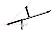 Figure 2 – The second Davis Quadrant after an illustration in his book, Seaman's Secrets. The arc above is replaced with an arc below and a shadow-casting transom above. This instrument can now measure up to 90°.