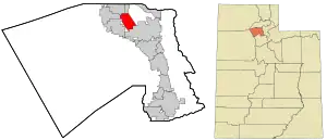 Location in Davis County and the state of Utah.