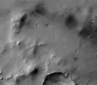 Dawes Crater floor with fresh impact craters