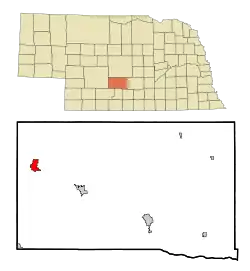 Location of Gothenburg, Nebraska