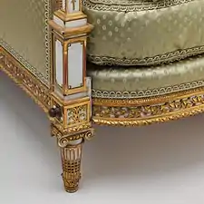 Detail of a daybed by Jean-Baptiste Sené
