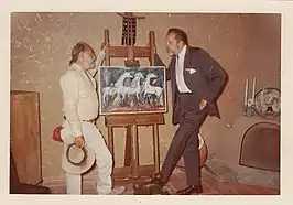DeGrazia showing actor Vincent Price his Gallery In the Sun c. 1968