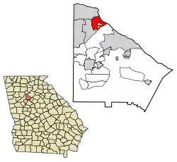 Location in DeKalb County and the U.S. state of Georgia