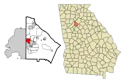 Location in DeKalb County and the state of Georgia