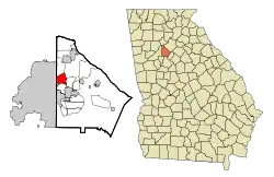 Location in DeKalb County and the state of Georgia