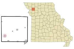 Location of Clarksdale, Missouri