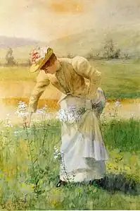 Woman Picking Flowers (1887)