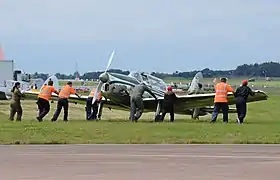 de Havilland Chipmunk manually ground handled at the 2016 Royal International Air Tattoo, England