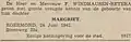 Windhausen's birth announcement from 1942