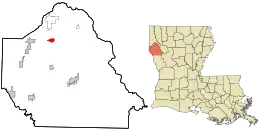 Location in De Soto Parish and the state of Louisiana.