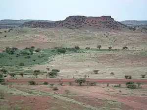 A duricrust inselberg near Dori, Burkina Faso.