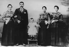 Little Antón with his mother, aunt and uncle.