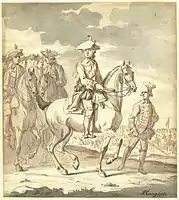 The young Prince William V on horseback.
