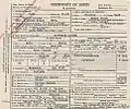 Capone's death certificate January 25, 1947