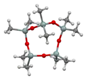 Ball-and-stick model of the decamethylcyclopentasiloxane molecule