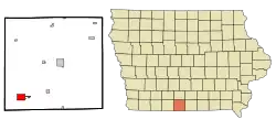 Location of Lamoni, Iowa