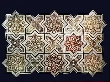 Tile works now kept in Victoria and Albert Museum, London, United Kingdom.