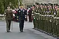 Gen. Martin E. Dempsey, chairman of the Joint Chiefs of Staff, reviews the Irish Honor Guard at Brugha Barracks in Dublin, Aug. 31, 2012.
