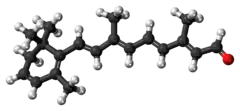 Ball-and-stick model of the dehydroretinal molecule