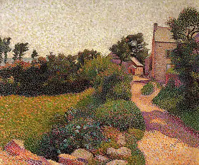 Henri Delavallée's  La rue au soleil à Port-Manech. Painted around 1887