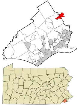 Location in Delaware County and the U.S. state of Pennsylvania