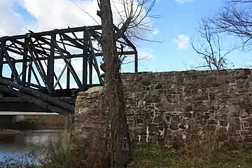 Dellville Covered Bridge, after arson.
