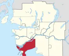 Location of Delta in Metro Vancouver