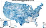 Democratic presidential election results by county