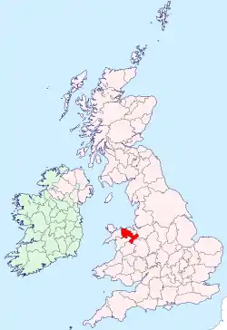 Denbighshire shown within the United Kingdom