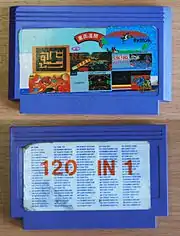 120 in 1 games cartridge (available games are repeated under different names)