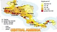 Population density in Central America