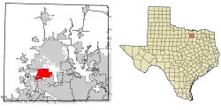 Location of Argyle in Denton County, Texas