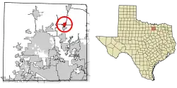 Location of Aubrey in Denton County, Texas