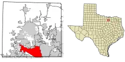 Location of Flower Mound in Denton County, Texas