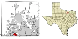 Location of Trophy Club in Denton County, Texas