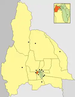 location of Departamento Rivadavia in San Juan Province