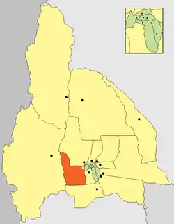 location of Departamento Zonda in San Juan Province