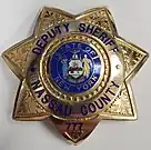 Shield worn by Nassau County Deputy Sheriff's (Enscribed Deputy Sheriff).