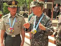 Deputy J9, Commodore George F Cataneo AFP and 15ID(RR) Commander, Brigadier General Marcelo B Javier Jr (RES) AFP inspects the DRRM Units of Quezon City.