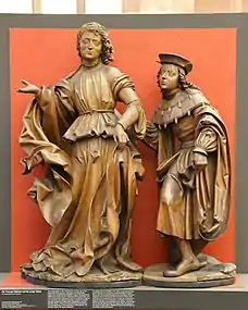 Archangel Raphael and the young Tobias, by Veit Stoss, 1516