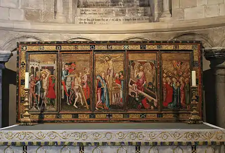 colour photo of the reredos in 2015