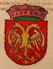 Despot Stefan's coat of arms, later ed. Chronicle of the Council of Constance (1483)