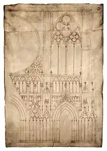 Drawing A′, circa 1260. One of the oldest surviving architectural drawings of the cathedral.
