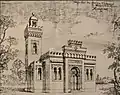French propaganda image of the Mosque to be built in the Bois de Vincennes (late 1915)