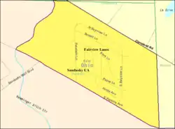 Detailed map of Fairview Lanes