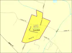 Detailed map of Zanesfield