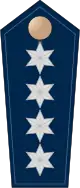Blue epaulette with 4 silver stars