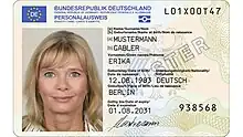 An EEA national identity card (German version pictured)