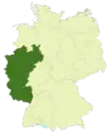 Map of Germany: Position of the Regionalliga West/Südwest highlighted