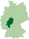 Map of Germany with the location of Hesse highlighted